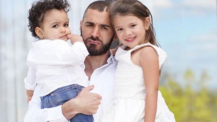 Karim Benzema cùng con trai và con gái