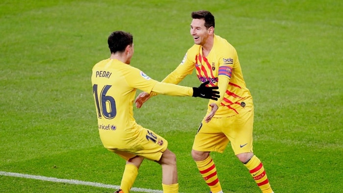 Messi vui mừng khi Pedri kiến tạo giúp anh ghi bàn