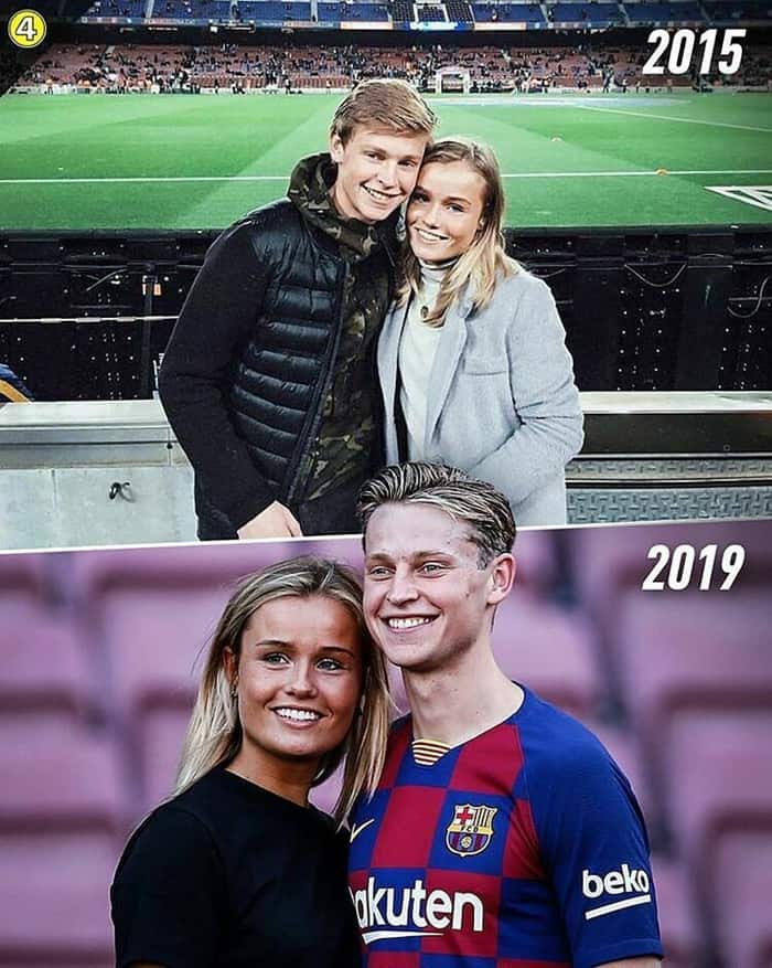 Frenkie De Jong và bạn gái ở sân vận động Camp Nou